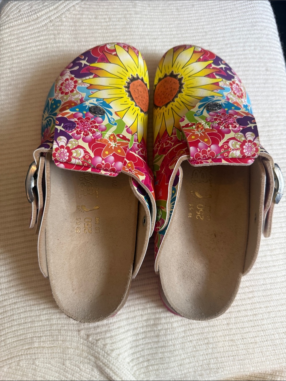 Sunflower Floral Slip-On Clog Mules in Multicolor